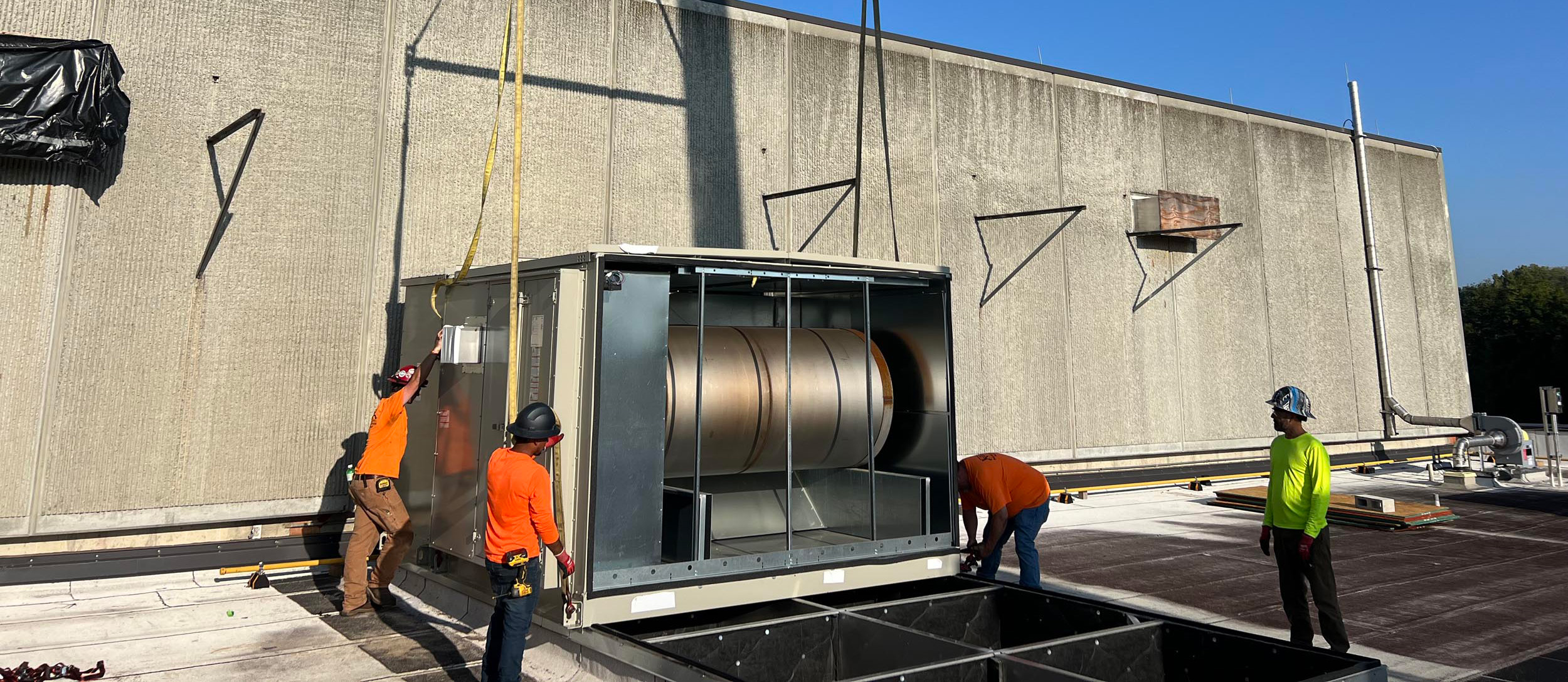 industrial HVAC equipment installation